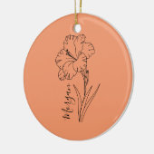 Aangepaste augustus Gladiolus Geboortebloem Gift v Keramisch Ornament (Links)