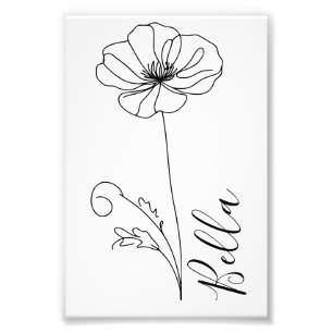 Aangepaste augustus Poppy Geboorte Bloem Gift voor Foto Afdruk