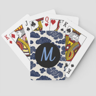 Aangepaste Auspicious Clouds Monogram-spelkaarten Pokerkaarten