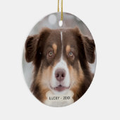 Aangepaste Australische Herder Hond Foto Keramisch Ornament (Rechts)