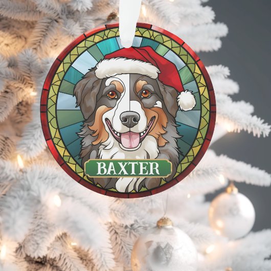 Aangepaste Australische herder rond Kerstmis Ornament