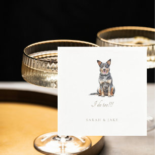 Aangepaste Australische vee hond huisdier bruiloft Servet