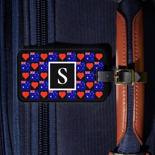 Aangepaste Australische vlag Australisch Bagagelabel (Voorkant Insitu 4)