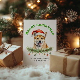 Aangepaste Australische Wilde Dingo Familie Kerstk Feestdagenkaart