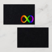 Aangepaste Autisme Infinity Rainbow Symbool ID Hel Visitekaartje (Voorkant / Achterkant)