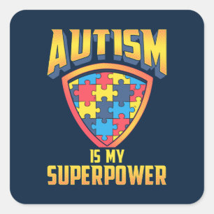Aangepaste autisme is mijn Superpower puzzel Vierkante Sticker