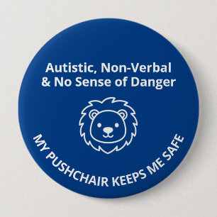 Aangepaste Autisme Niet-Verbaal/Geen Gevaar Kinder Ronde Button 4,0 Cm