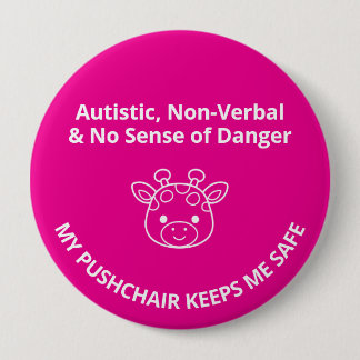 Aangepaste Autisme Niet-Verbaal/Geen Gevaar Kinder Ronde Button 4,0 Cm