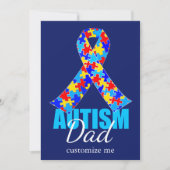 Aangepaste autisme vader blauwe lint Vaderdag Kaart (Voorkant)