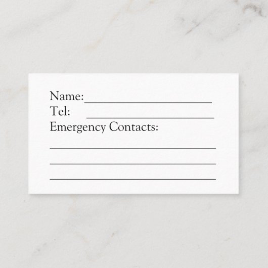 Aangepaste autisme-waarschuwingskaarten voor organ visitekaartje (Achterkant)