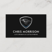 Aangepaste Auto Detailing QR Code Service Shield L Visitekaartje (Voorkant)