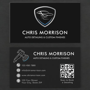Aangepaste Auto Detailing QR Code Service Shield L Visitekaartje