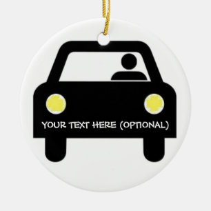 Aangepaste auto en chauffeur keramisch ornament