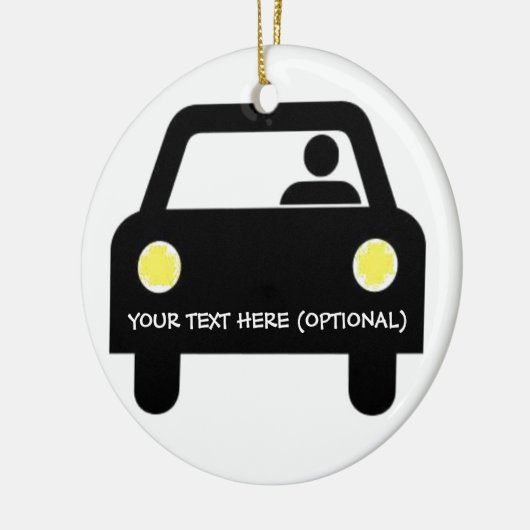 Aangepaste auto en chauffeur keramisch ornament (Links)