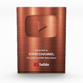 Aangepaste award Play Button display plaque Fotoblokken