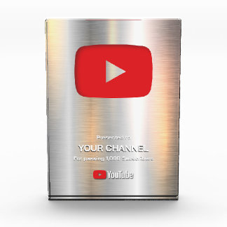 Aangepaste award Play Button displayplaat Fotoblokken