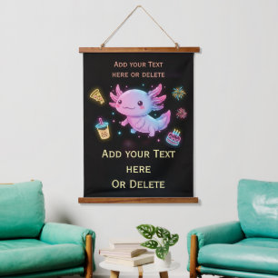Aangepaste Axolotl Mooie Glowende Feest Muur Tapij Hangend Wandkleed