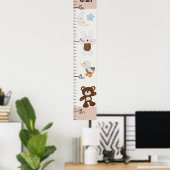 Aangepaste B is voor Beer/Teddy Bear Growth Chart Poster (Thuiskantoor)
