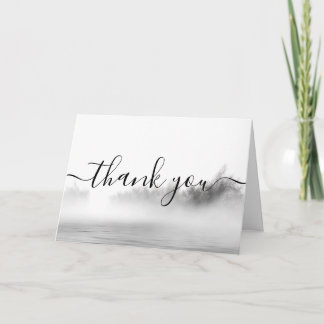 Aangepaste B&W Meer Mist Calligrafie Bedankt