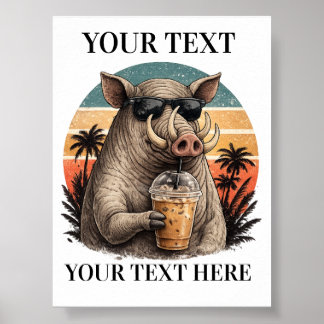 Aangepaste Babirusa Naam Cadeau Poster