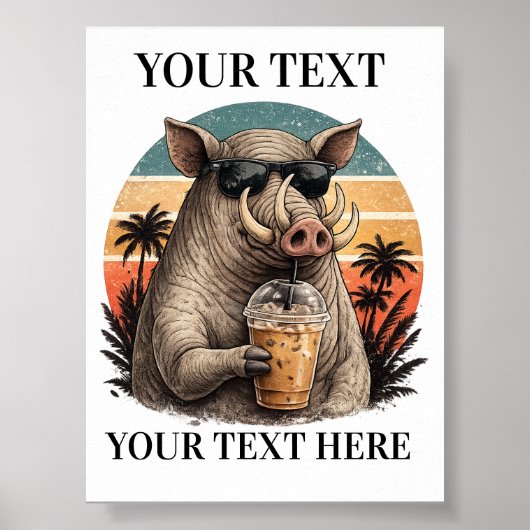Aangepaste Babirusa Naam Cadeau Poster (Voorkant)