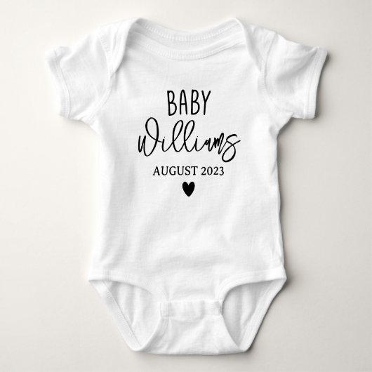 Aangepaste Baby Aankondiging, Gepersonaliseerd bin Romper (Voorkant)