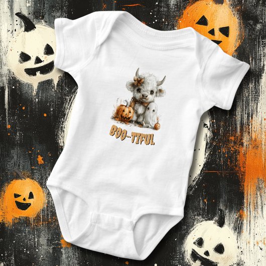 Aangepaste Baby Bodysuit Highland Koe Ghost Pumpki