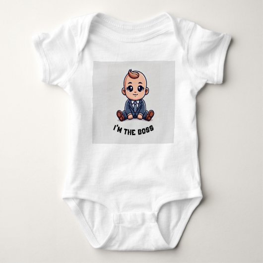 Aangepaste Baby Bodysuit-"Ik ben de baas" Foto & T Romper (Voorkant)