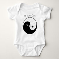 Aangepaste Baby bodysuit Yin Yang met duven
