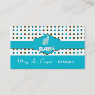 Aangepaste Baby bunny Blue Cute Polka Dots Patrone Visitekaartje