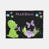 Aangepaste Baby Dinosaur & Butterfly Fleece Deken (Voorkant (Horizontaal))