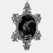 Aangepaste Baby Echografie Foto Kerst Ornament (Links)