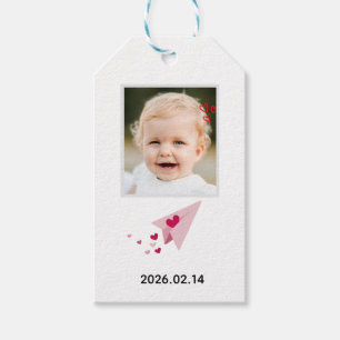 Aangepaste baby eerste verjaardag foto en datum cadeaulabel