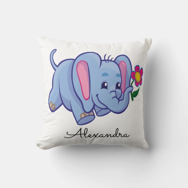 Aangepaste Baby Elephant Kussen (Voorkant)