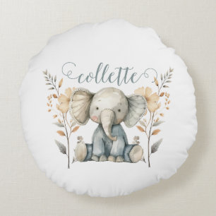 Aangepaste Baby Elephant Rond Kussen