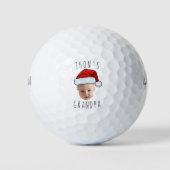 Aangepaste Baby Face Santa Hat Kerstfoto Golfballen (Voorkant)