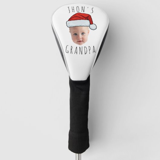 Aangepaste Baby Face Santa Hat Kerstfoto Golfheadcover (Voorkant)