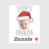 Aangepaste Baby Face Santa Hat Kerstfoto Sticker (Vel)