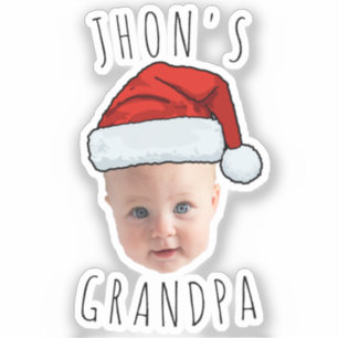 Aangepaste Baby Face Santa Hat Kerstfoto Sticker