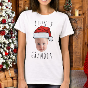 Aangepaste Baby Face Santa Hat Kerstfoto T-shirt