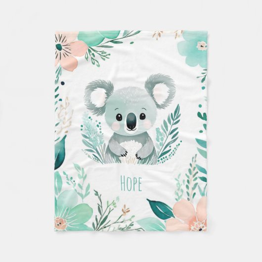 Aangepaste Baby Fleece Deken Boho Koala Design (Voorkant)