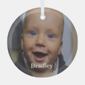Aangepaste baby foto aangepast glas ornament (Voorkant)
