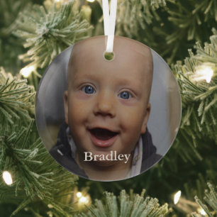 Aangepaste baby foto aangepast glas ornament