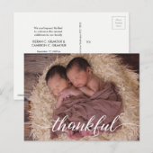 Aangepaste Baby foto bedankt Aankondigingskaart (Voorkant / Achterkant)