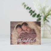 Aangepaste Baby foto bedankt Aankondigingskaart (Staand voorkant)