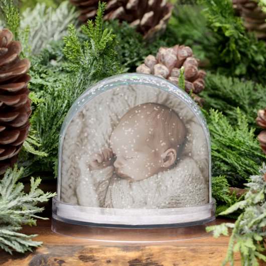 Aangepaste Baby Foto Geboortestatistieken Rode Har Sneeuwbol (Winter)