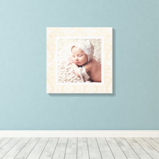 Aangepaste Baby foto's en damesrand zure kunst Canvas Afdruk (Insitu (Houten vloer))