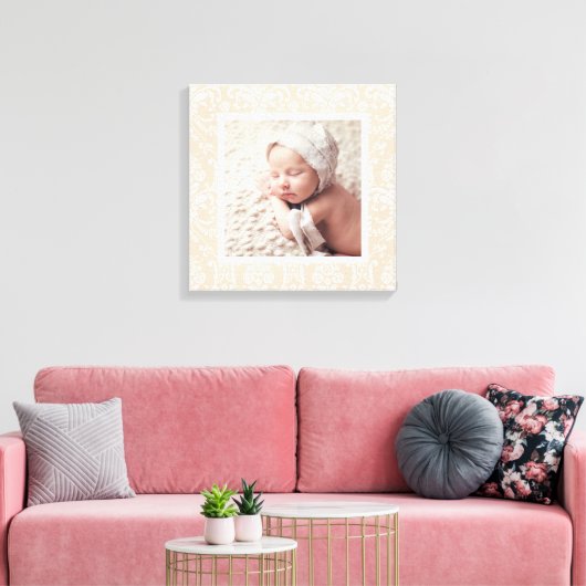Aangepaste Baby foto's en damesrand zure kunst Canvas Afdruk (Insitu (Woonkamer))