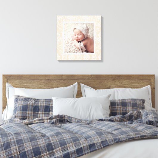 Aangepaste Baby foto's en damesrand zure kunst Canvas Afdruk (Insitu (Slaapkamer))