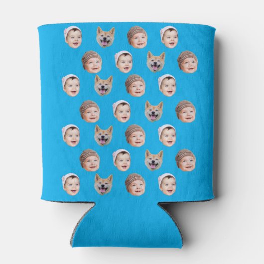 Aangepaste Baby gezicht, aangepaste familie 3 foto Blikjeskoeler (Achterkant)